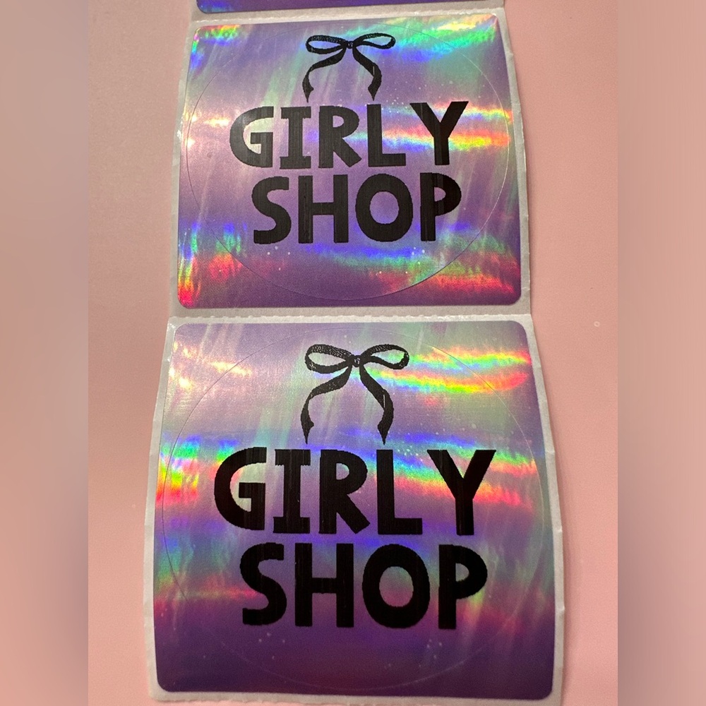 50 ct. Custom 2” Round Purple Holographic Stickers